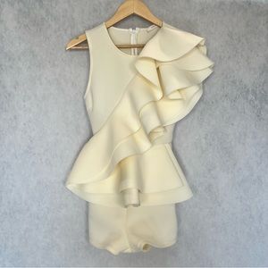 Elegant Cream Ruffled Jumpsuit